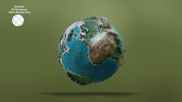 PSD realistic 3d globe rendering