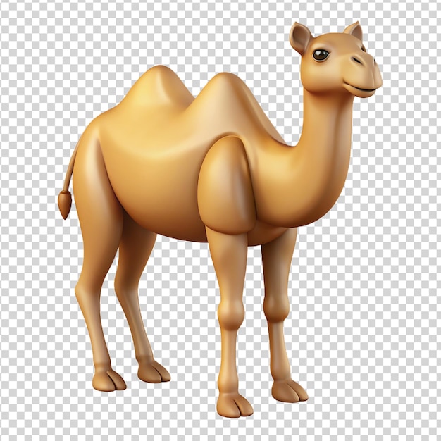 PSD Реалистичный 3d-золотой верблюд, изолированный на прозрачном фоне
