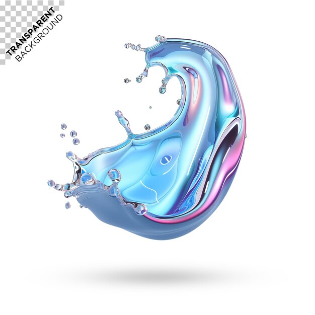 PSD realistic 3d holographic liquid shape