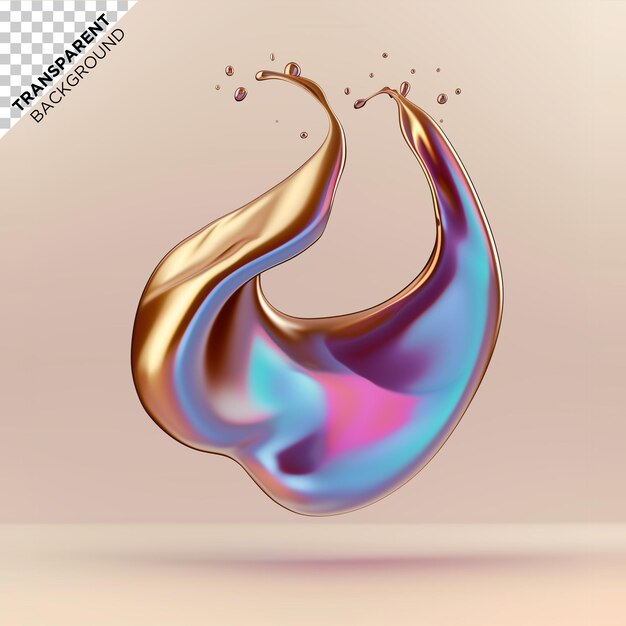 Forma liquida olografica 3d realistica