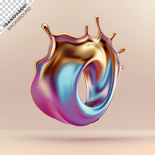 PSD realistic 3d holographic liquid shape