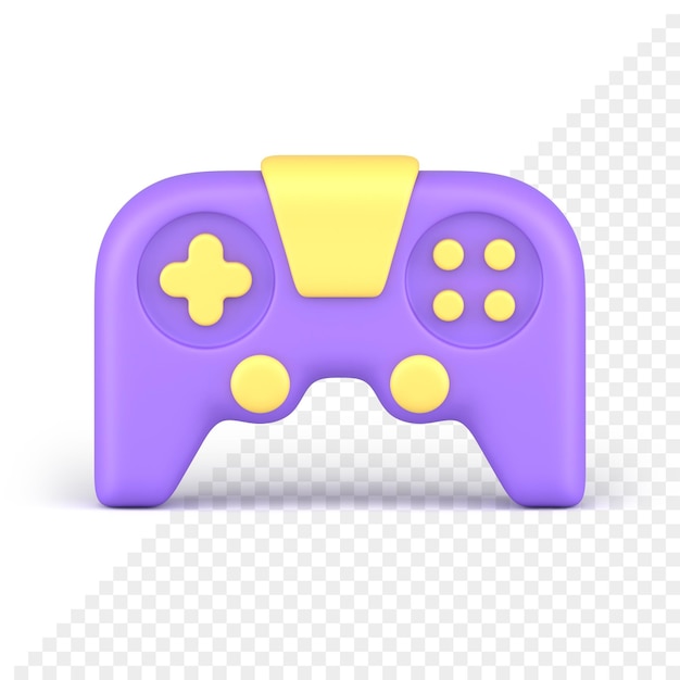 現実的な 3 d アイコン紫黄色ビデオ ゲーム ジョイスティック イラスト ゲームパッド コンソール コントローラー