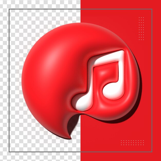 PSD realistic 3d icon quick tips musical notes internet notification collection 3d rendering