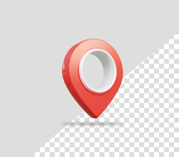 PSD realistic 3d location icon and map pin icon