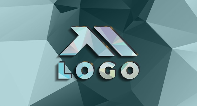 Realistic 3d logo mockup in wall