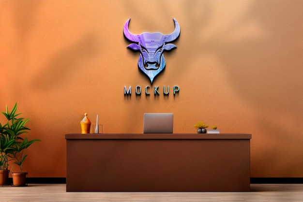 Realistico logo 3d mockup