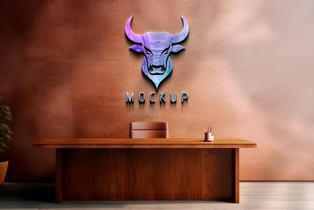 Realistic 3d logo mockup