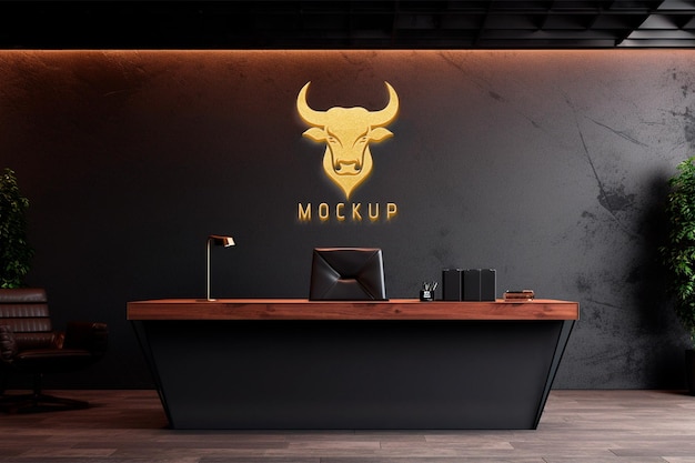 Realistic 3d logo mockup