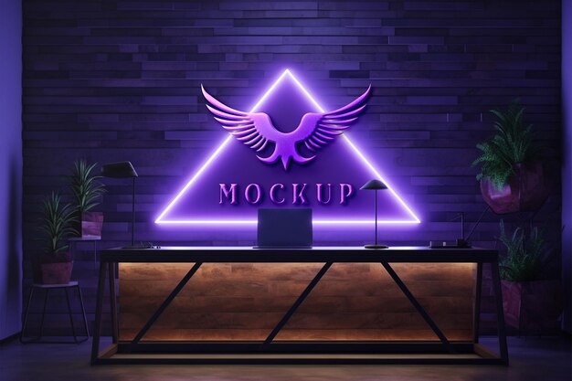 Realistic 3d logo mockup