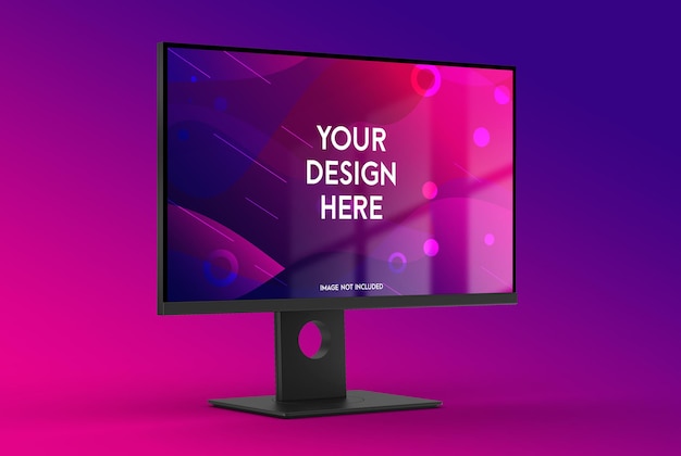 Realistic 3d monitor mockup design