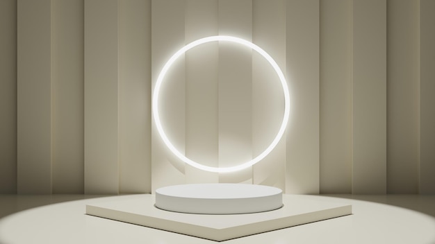 realistic 3d product podium background minimal mockup or product display presentation
