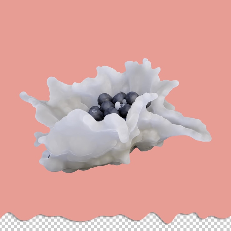 PSD realistic 3d render of blue grape best for commercial and design purpose