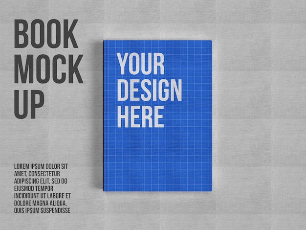 PSD realistic 3d render book mockup with plain background