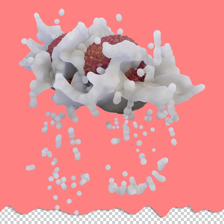 PSD realistic 3d render of lychee fruit best for commercial and design purpose