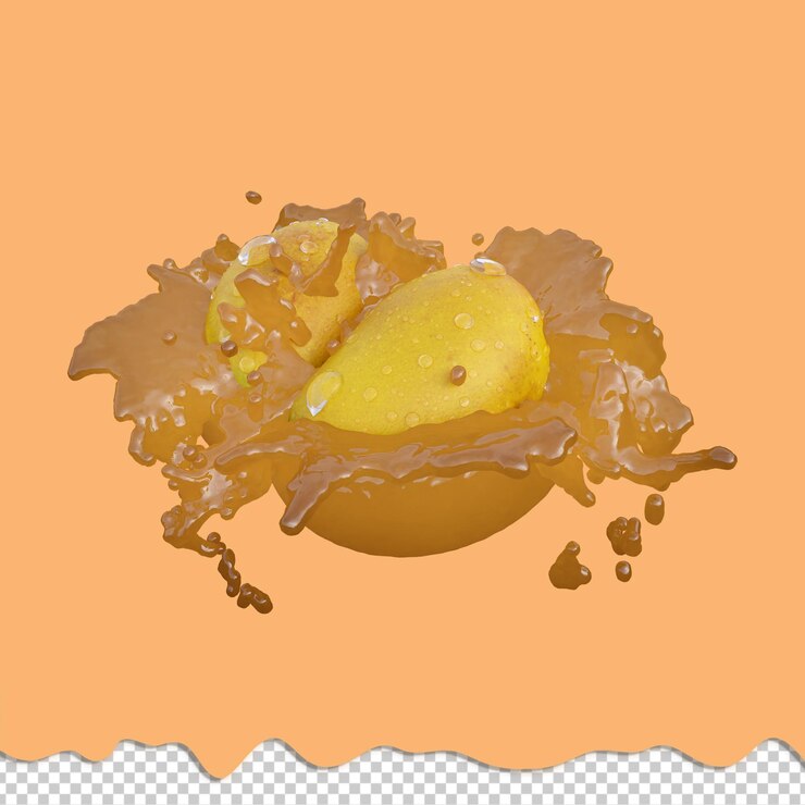 PSD realistic 3d render of mango fruit best for commercial and design purpose