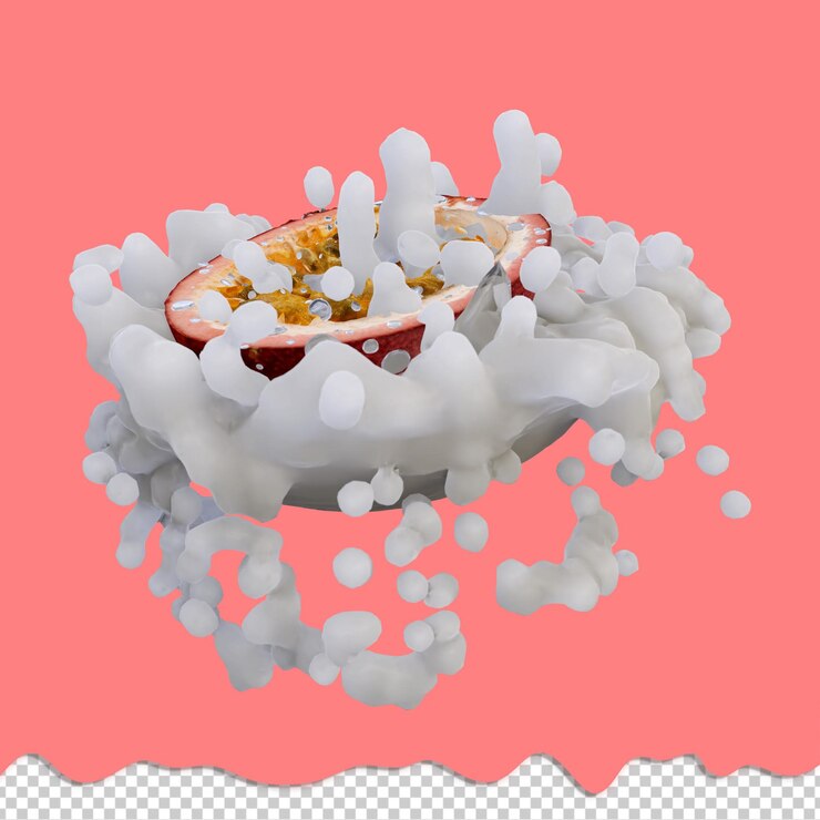 PSD realistic 3d render of passion fruit best for commercial and design purpose
