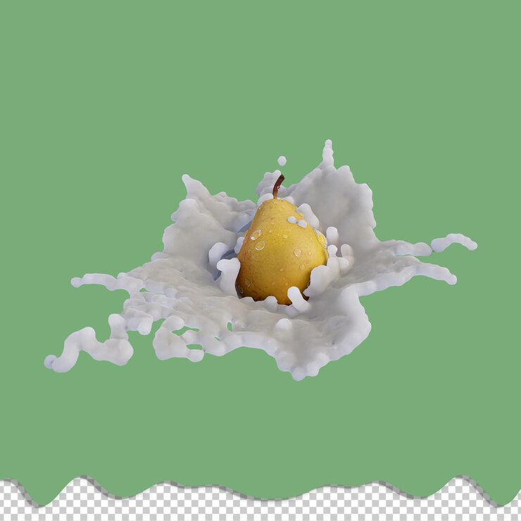 PSD pear fruit 的真實 3d 渲染,最適合商業和設計目的