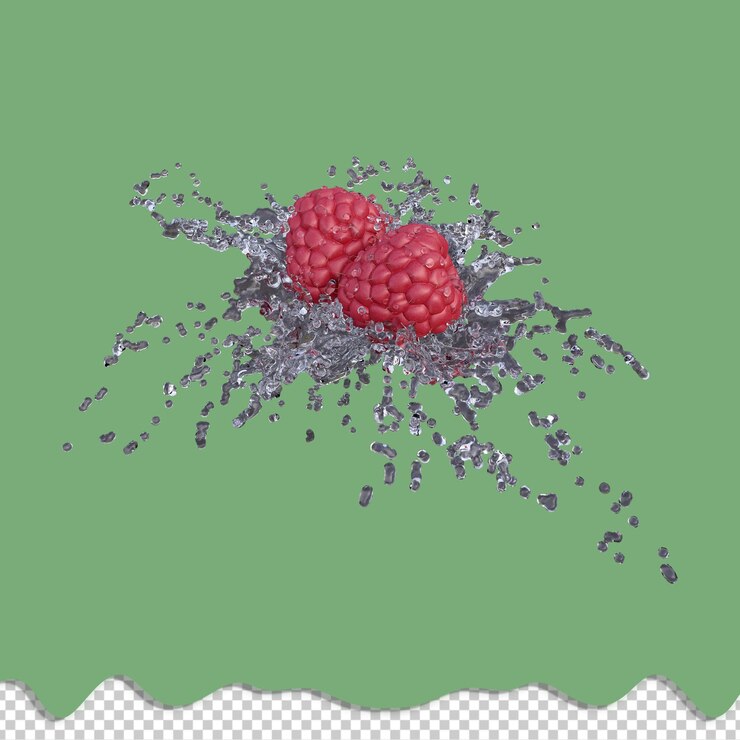 PSD realistic 3d render of raspberry fruit best for commercial and design purpose