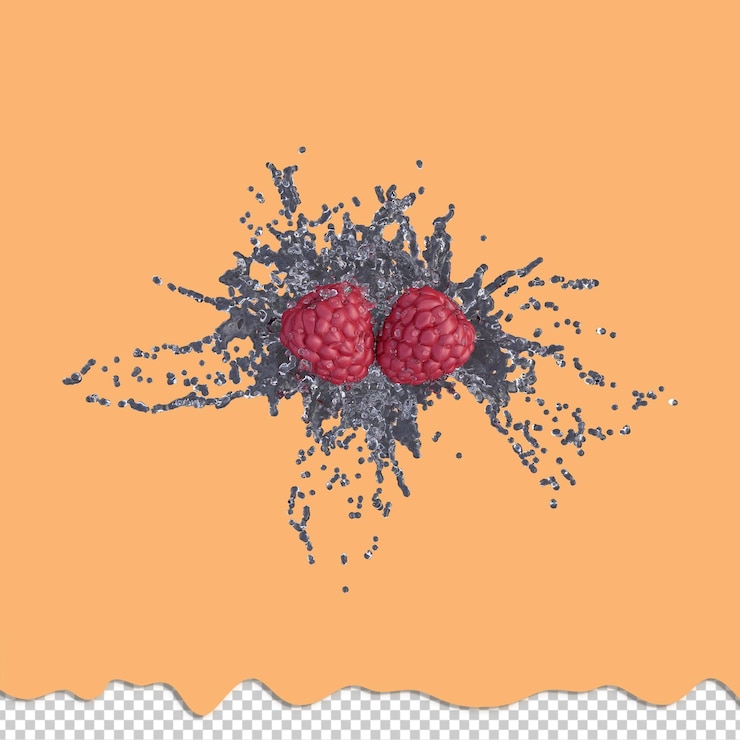 PSD realistic 3d render of raspberry fruit best for commercial and design purpose