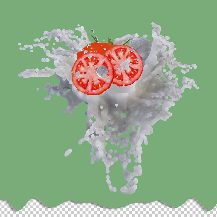 PSD realistic 3d render of tomatoes fruit best for commercial and design purpose