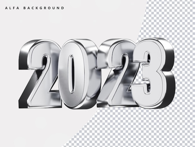 การเรนเดอร์ 3 มิติที่สมจริง เอฟเฟกต์ข้อความปีใหม่ 2023