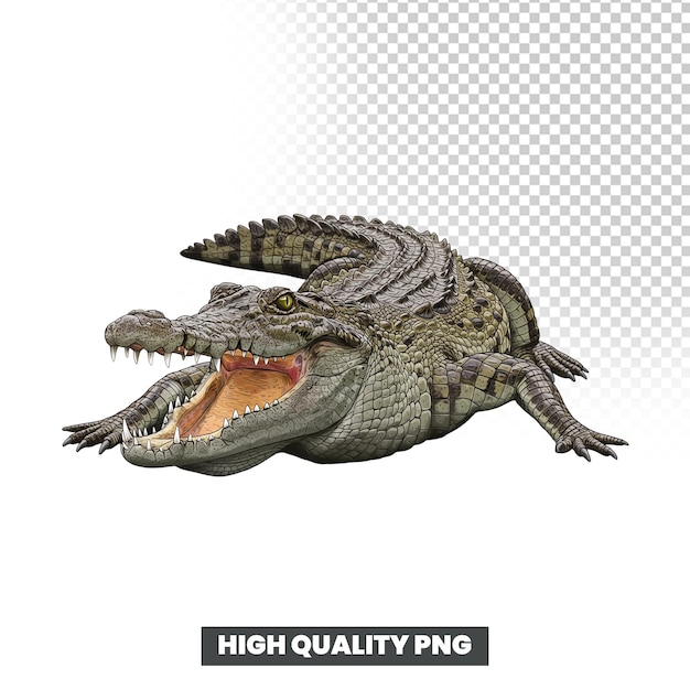 realistic 3d rendering of a menacing crocodile with open jaws