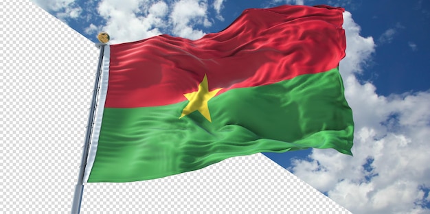 Realistic 3d renders Burkina Flag Transparent