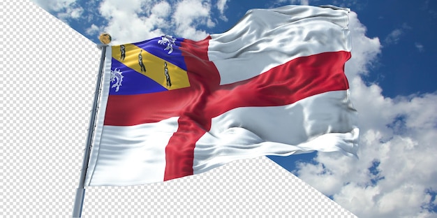 Realistic 3d renders herm flag transparent