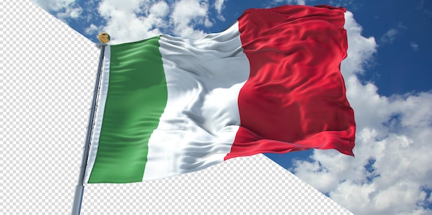 リアルな 3 d レンダリング イタリア国旗透明