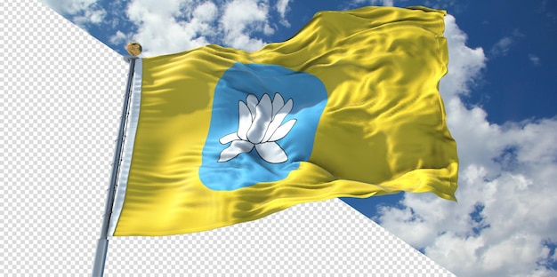 realistic 3d renders kalmykia flag transparent