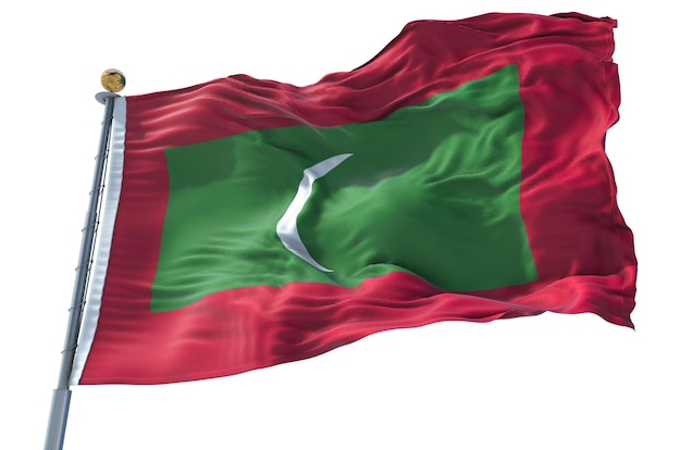 Realistic 3d renders maldives  flag transparent