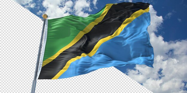 Realistic 3D Renders Tanzania Flag Transparent