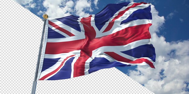 Realistic 3D Renders United Kingdom Flag Transparent