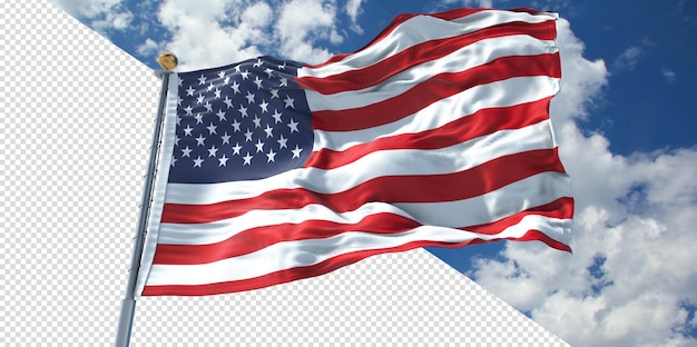 Realistic 3D Renders United States Flag Transparent