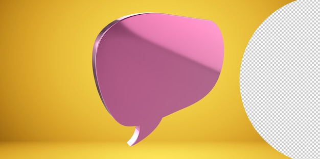 PSD realistic 3d speech bubble. png transparent background. design template, banner, web. announcement,