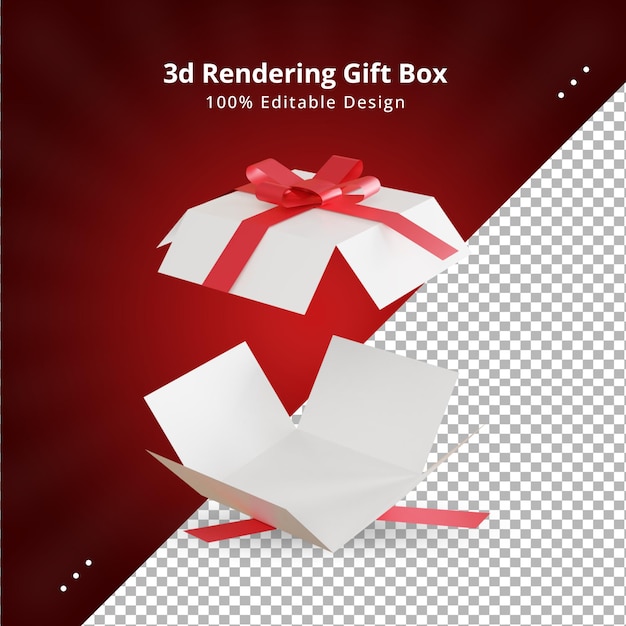 Realistic 3d surprise open gift box