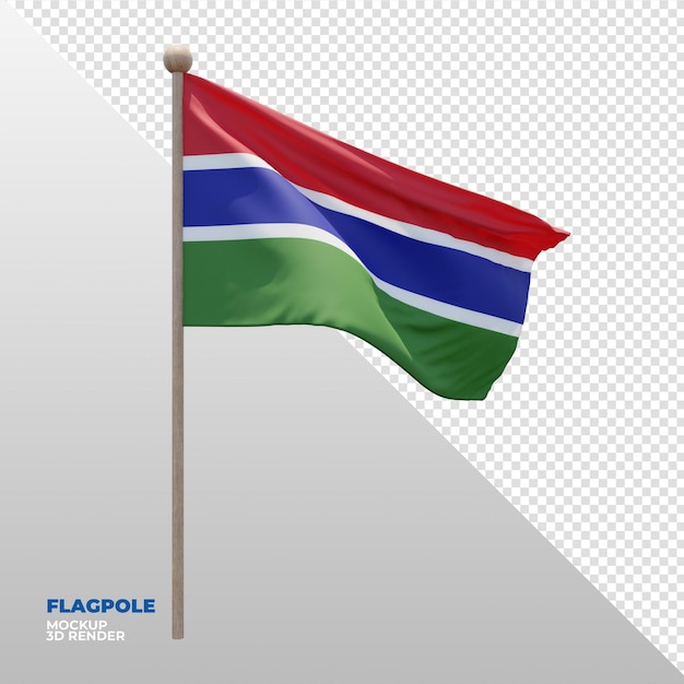 Реалистичный 3d текстурированный флагшток гамбии