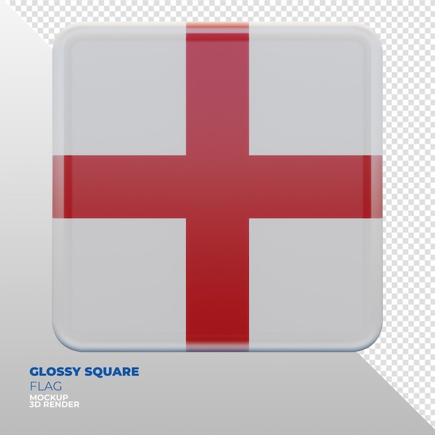 PSD Реалистичный 3d текстурированный глянцевый квадратный флаг англии