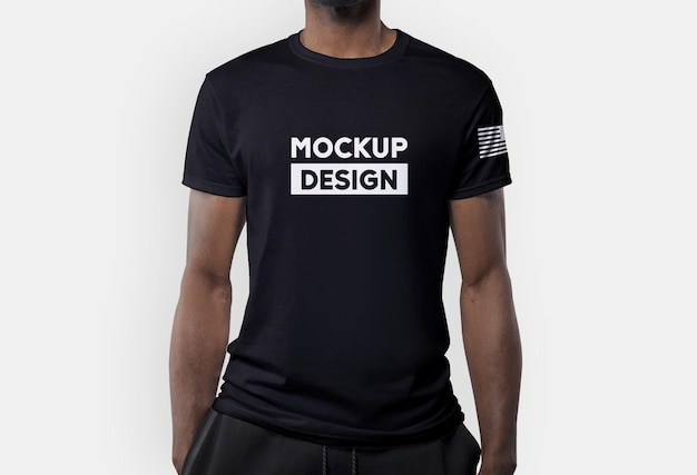 PSD realistic 3d tshirt mockup with circle neck