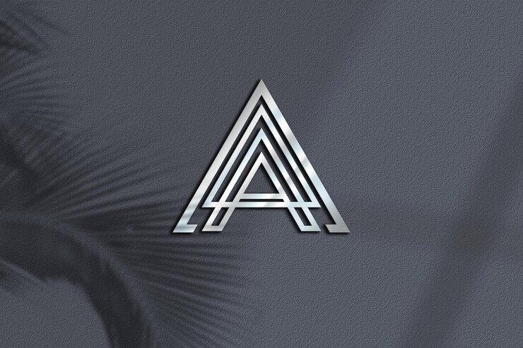 Realistic 3d wall logo mockup