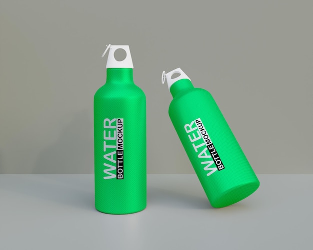 Realistic 3d water   bottle  and sports water bottle