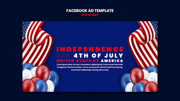 PSD realistic 4th of july template design