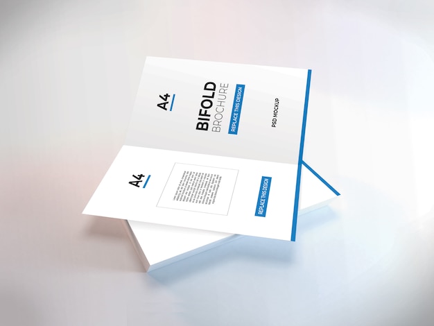 Realistic a4 bifold brochure mockup