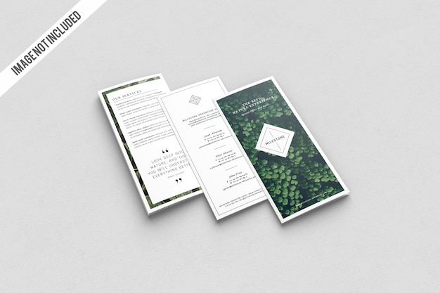 Mockup a tre ante a4 realistico