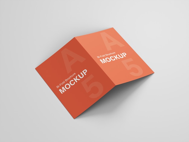 Realistic a5 bifold brochure mockup