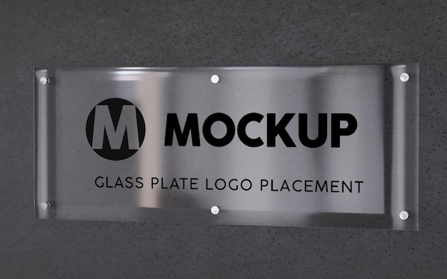 Realistic acrylic signage mockup - Glass plate mockup - PSD Mockup