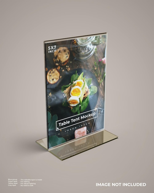 PSD realistic acrylic table tent mockup