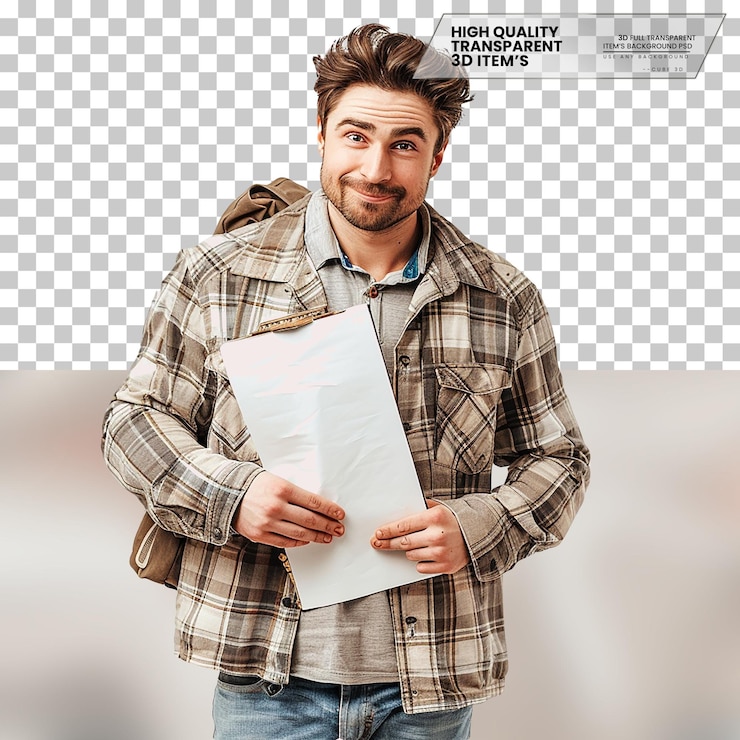 PSD realistic actor an actor with a confident smile wearing a suit on transparent background
