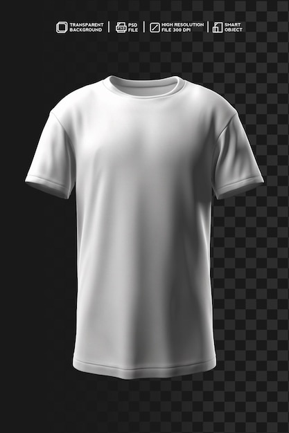 PSD Реалистичный и привлекательный 3d-дизайн футболки без фона