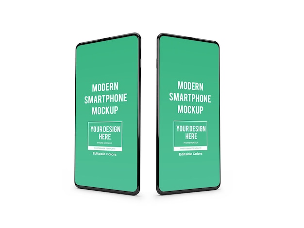 Realistic android smartphone mockup template isolated